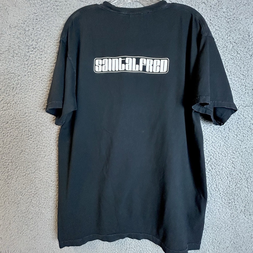 Saint Alfred Shirt Mens Size L Black Pocket Tee GTA San Andreas Spellout Logo
